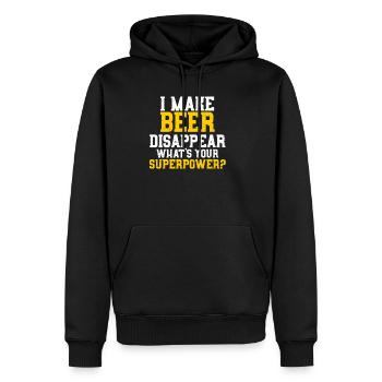 Bière - Sweat à capuche Premium bio Homme - noir - Devant - Nico (187cm)