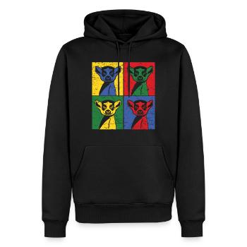 maki - Sweat à capuche Premium bio Homme - noir - Devant - Nico (187cm)