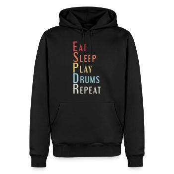 Eat Sleep Drums - Männer Premium Bio Hoodie - Schwarz - Vorne - Nico (187cm)