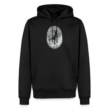 Disc Golf Shirt Discgolf Frisbee - Männer Premium Bio Hoodie - Schwarz - Vorne - Nico (187cm)
