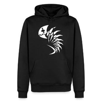 Pastafarian Jolly Pirate Fish Spaghetti Monster - Sweat à capuche Premium bio Homme - noir - Devant - Nico (187cm)