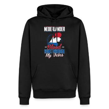Holland - Men’s Premium Organic Hoodie - black - Front - Nico (187cm)