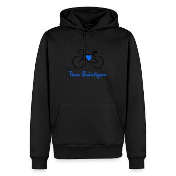 Équipe marié - Sweat à capuche Premium bio Homme - noir - Devant - Nico (187cm)