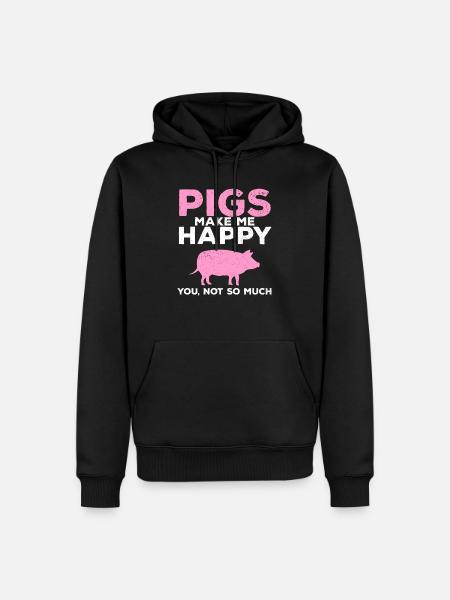 pig - Men’s Premium Organic Hoodie - black
