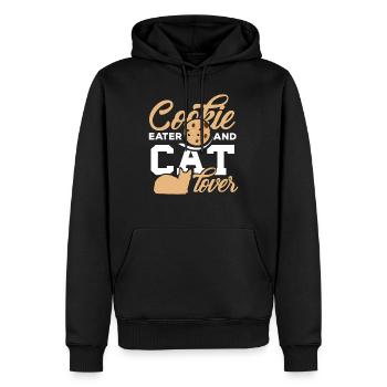 Cadeau drôle de gâteau d'animal familier de biscuit d'amant de chat de chats - Sweat à capuche Premium bio Homme - noir - Devant - Nico (187cm)