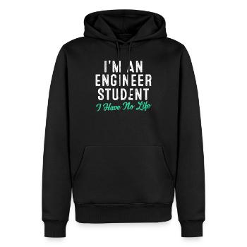 Ingenieur - Männer Premium Bio Hoodie - Schwarz - Vorne - Nico (187cm)