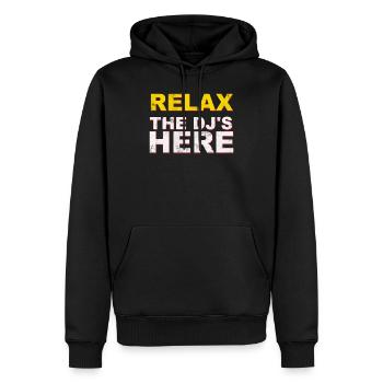Relax the DJ is here DJ Musik Geschenk - Männer Premium Bio Hoodie - Schwarz - Vorne - Nico (187cm)