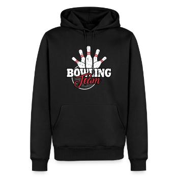bowling - Männer Premium Bio Hoodie - Schwarz - Vorne - Nico (187cm)