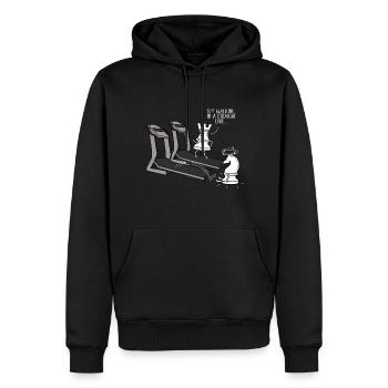 chess treadmill - Männer Premium Bio Hoodie - Schwarz - Vorne - Nico (187cm)