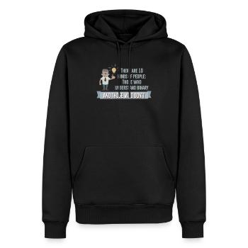 Binär - Männer Premium Bio Hoodie - Schwarz - Vorne - Nico (187cm)