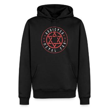 métal Musique - Sweat à capuche Premium bio Homme - noir - Devant - Nico (187cm)