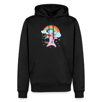 Licorne arc-en-ciel Dab Dabbing Unicorn Fabeltier - Sweat à capuche Premium bio Homme - noir - Devant - Nico (187cm)