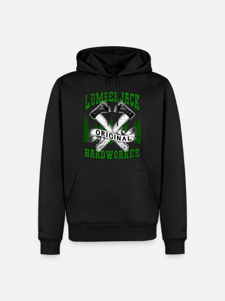 Holzfäller Waldarbeiter - Männer Premium Bio Hoodie - Schwarz