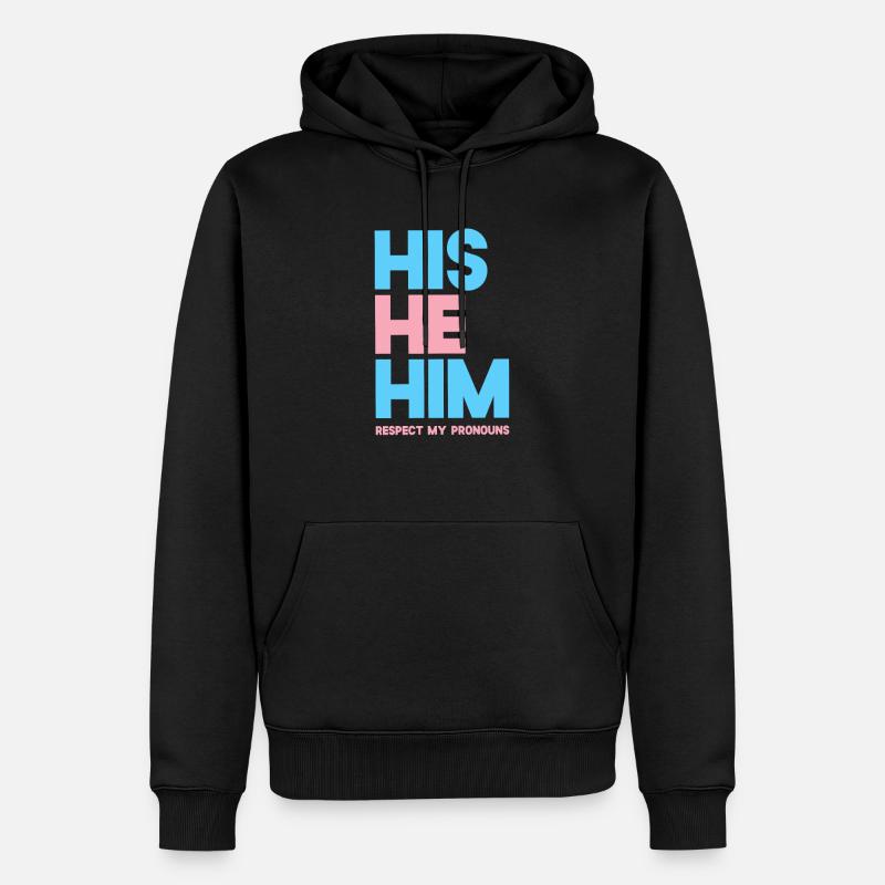Son Lui Respecte Mes Pronoms - Sweat à capuche Premium bio Homme - noir