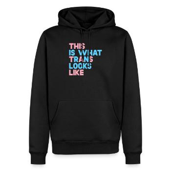 So sieht Trans aus - Männer Premium Bio Hoodie - Schwarz - Vorne - Nico (187cm)