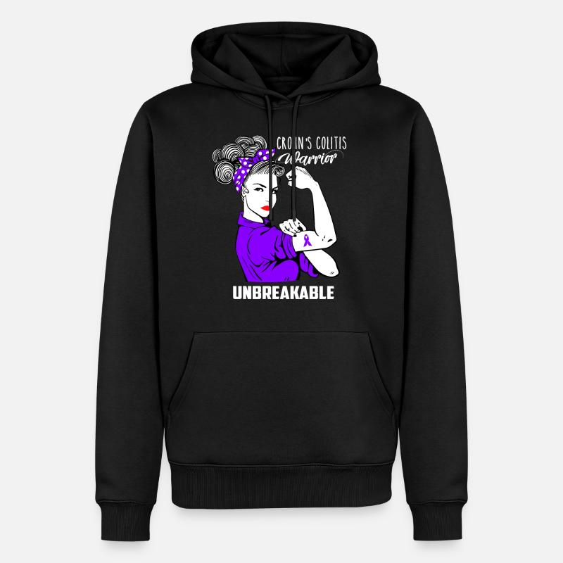 Sensibilisation à la colite de Crohn - Sweat à capuche Premium bio Homme - noir
