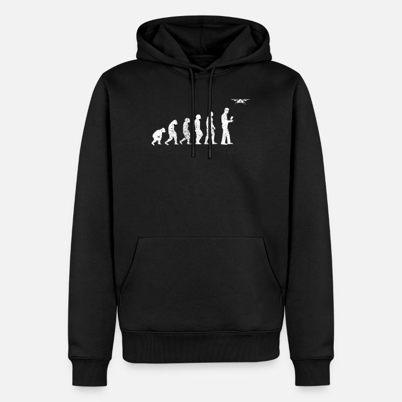 Dronen Evolution - Männer Premium Bio Hoodie - Schwarz