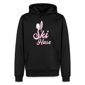 Skihase - Männer Premium Bio Hoodie - Schwarz - Vorne - Nico (187cm)