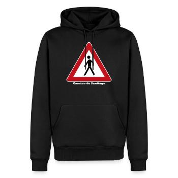 Camino de Santiago - Sweat à capuche Premium bio Homme - noir - Devant - Nico (187cm)