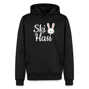 Vacances au ski Skihase Skihasi Ski lièvre - Sweat à capuche Premium bio Homme - noir - Devant - Nico (187cm)