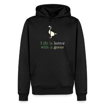 Life Is Better With A Goose - Men’s Premium Organic Hoodie - black - Front - Nico (187cm)