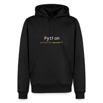 Python ist großartig - Männer Premium Bio Hoodie - Schwarz - Vorne - Nico (187cm)