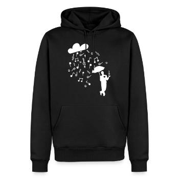 Notenschlüssel Singen Tanzen Instrument Geschenk - Männer Premium Bio Hoodie - Schwarz - Vorne - Nico (187cm)