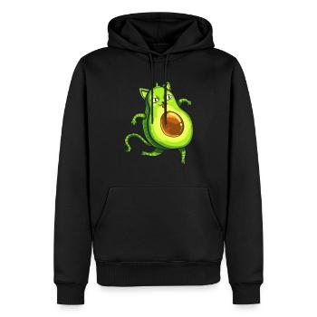 Avocado Avogato Katze Kätzchen Mietze Geschenk - Männer Premium Bio Hoodie - Schwarz - Vorne - Nico (187cm)