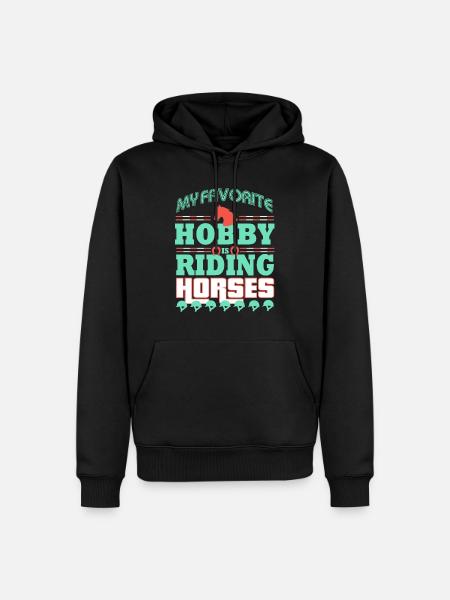 Hobby Pferde Reiten - Männer Premium Bio Hoodie - Schwarz