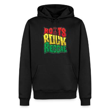 Roots reggae rock - Sweat à capuche Premium bio Homme - noir - Devant - Nico (187cm)