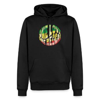 Musique Reggae - Sweat à capuche Premium bio Homme - noir - Devant - Nico (187cm)