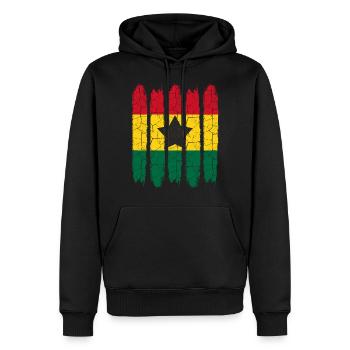 Ghana - Männer Premium Bio Hoodie - Schwarz - Vorne - Nico (187cm)