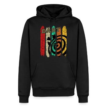 Retro Style Vintage Dartboard Dartpfeile Geschenk - Männer Premium Bio Hoodie - Schwarz - Vorne - Nico (187cm)