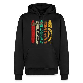 jeu de fléchettes - Sweat à capuche Premium bio Homme - noir - Devant - Nico (187cm)