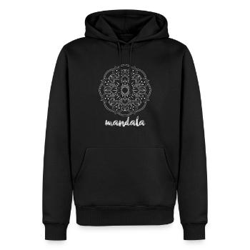 yoga - Sweat à capuche Premium bio Homme - noir - Devant - Nico (187cm)