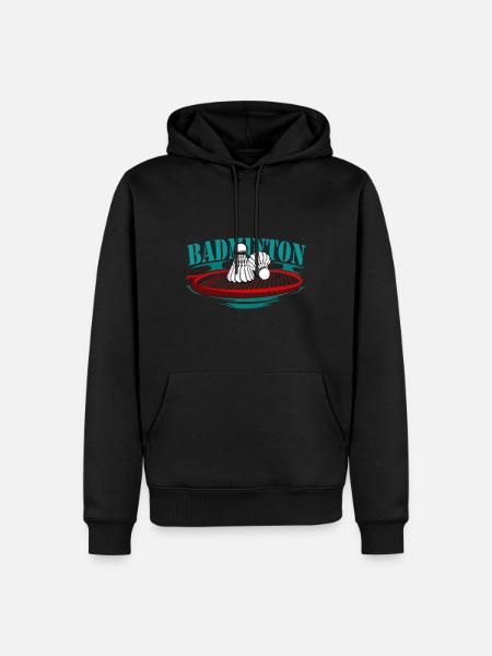 Sports de raquette de badminton - Sweat à capuche Premium bio Homme - noir