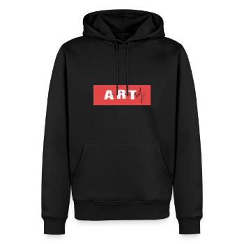 Art - Sweat à capuche Premium bio Homme - noir - Devant - Nico (187cm)