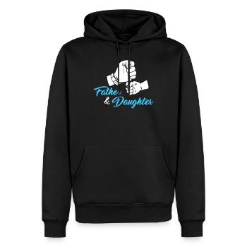 Bronntanas Athair gegen Iníon Love Hands - Männer Premium Bio Hoodie - Schwarz - Vorne - Nico (187cm)