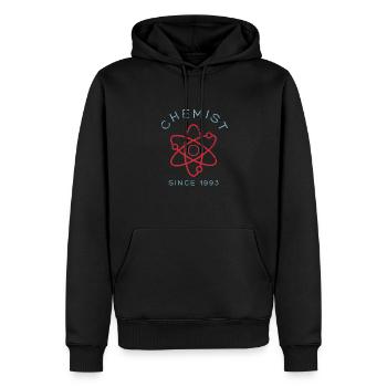 Professeur de chimie - Sweat à capuche Premium bio Homme - noir - Devant - Nico (187cm)