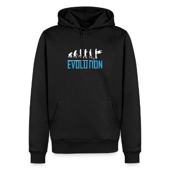 EVOLUTION Elektroauto - Männer Premium Bio Hoodie - Schwarz - Vorne - Nico (187cm)