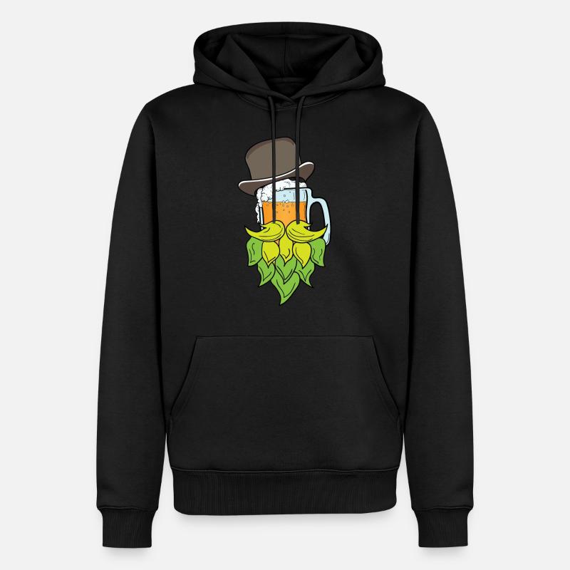 Ein Bier mit Bart - Männer Premium Bio Hoodie - Schwarz