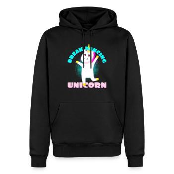 Breakdancing Einhorn Unicorn Geschenkidee Breaking - Männer Premium Bio Hoodie - Schwarz - Vorne - Nico (187cm)