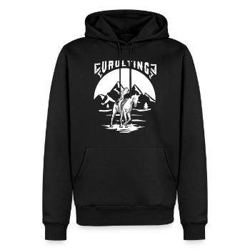 Cadeau de cavage équestre - Sweat à capuche Premium bio Homme - noir - Devant - Nico (187cm)