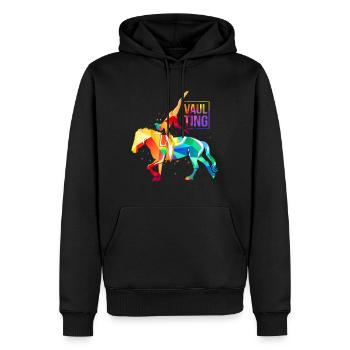 Pferd Voltigieren - Männer Premium Bio Hoodie - Schwarz - Vorne - Nico (187cm)