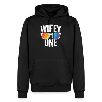 Wifey One Lesbian Pride CHEMISE Couple De Mariée LGBT - Sweat à capuche Premium bio Homme - noir - Devant - Nico (187cm)