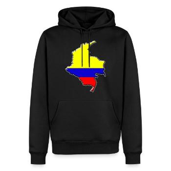 Carte du drapeau de la Colombie - Sweat à capuche Premium bio Homme - noir - Devant - Nico (187cm)