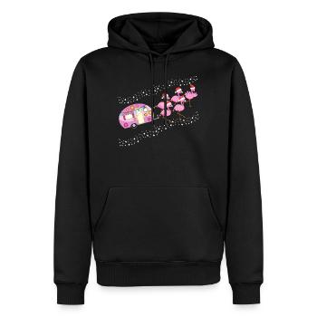 Noël Camping et Flamingo Fan idée cadeau - Sweat à capuche Premium bio Homme - noir - Devant - Nico (187cm)