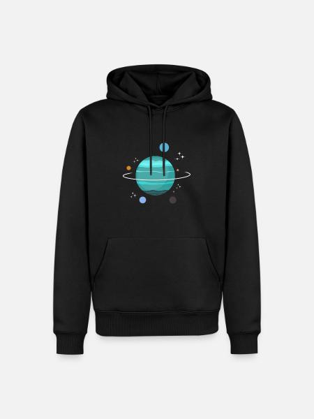 Uranus Planet Geschenk - Männer Premium Bio Hoodie - Schwarz