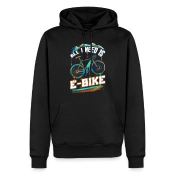 E-Bike E Bike - Männer Premium Bio Hoodie - Schwarz - Vorne - Nico (187cm)