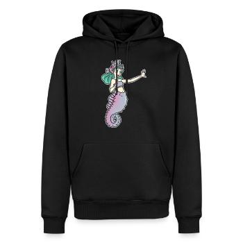 Seepferdchen Prinzessin Fisch Ozean Geschenk - Männer Premium Bio Hoodie - Schwarz - Vorne - Nico (187cm)